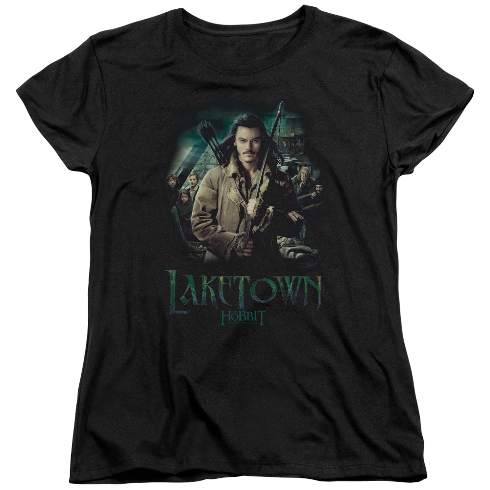 AN OFFCIALLY LICENSED HOBBIT PROTECTOR WOMEN'S REGULAR FIT T-SHIRT BLACK