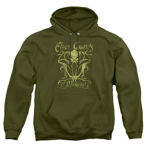 AN OFFCIALLY LICENSED HOBBIT GUARDS OF MIRKWOOD ADULT UNISEX PULLOVER HOODIE MILITARY GREEN
