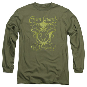 AN OFFCIALLY LICENSED HOBBIT GUARDS OF MIRKWOOD MEN'S LONG SLEEVE T-SHIRT MILITARY GREEN