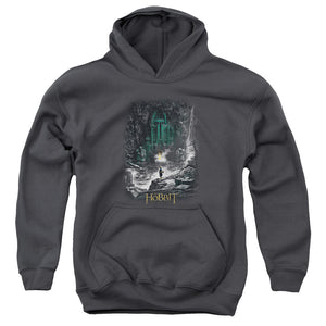 AN OFFCIALLY LICENSED HOBBIT SECOND THOUGHTS YOUTH HOODIE CHARCOAL