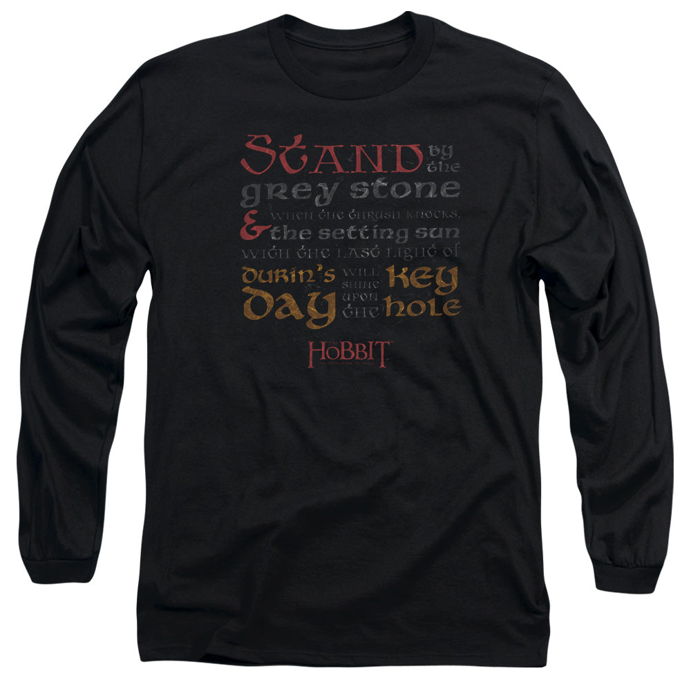 AN OFFCIALLY LICENSED HOBBIT KEYHOLE MEN'S LONG SLEEVE T-SHIRT BLACK