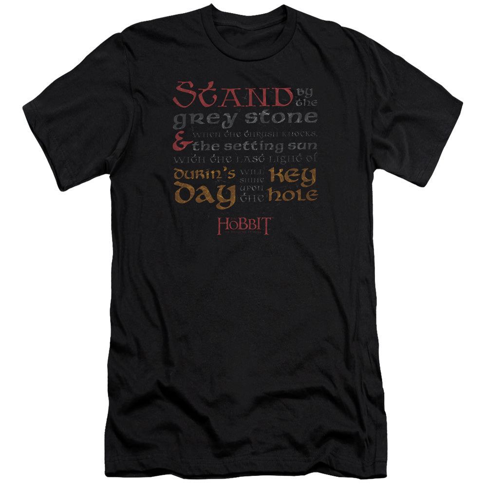 AN OFFCIALLY LICENSED HOBBIT KEYHOLE MEN'S PREMIUM SLIM FIT T-SHIRT BLACK