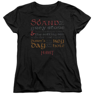 AN OFFCIALLY LICENSED HOBBIT KEYHOLE WOMEN'S REGULAR FIT T-SHIRT BLACK