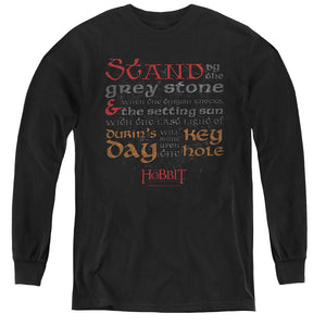 AN OFFCIALLY LICENSED HOBBIT KEYHOLE YOUTH LONG SLEEVE T-SHIRT BLACK