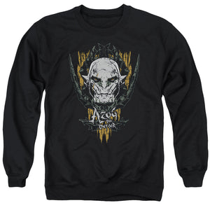 AN OFFCIALLY LICENSED HOBBIT AZOG ADULT UNISEX CREWNECK SWEATSHIRT BLACK