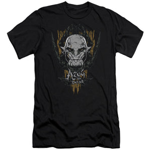 AN OFFCIALLY LICENSED HOBBIT AZOG MEN'S PREMIUM SLIM FIT T-SHIRT BLACK