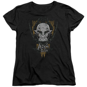 AN OFFCIALLY LICENSED HOBBIT AZOG WOMEN'S REGULAR FIT T-SHIRT BLACK