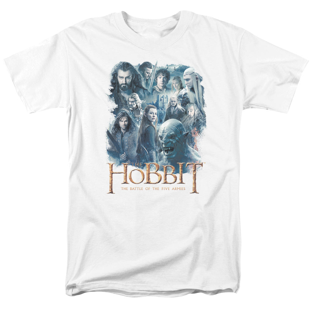 AN OFFCIALLY LICENSED HOBBIT MAIN CHARACTERS MEN'S REGULAR FIT T-SHIRT WHITE