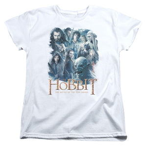 AN OFFCIALLY LICENSED HOBBIT MAIN CHARACTERS WOMEN'S REGULAR FIT T-SHIRT WHITE