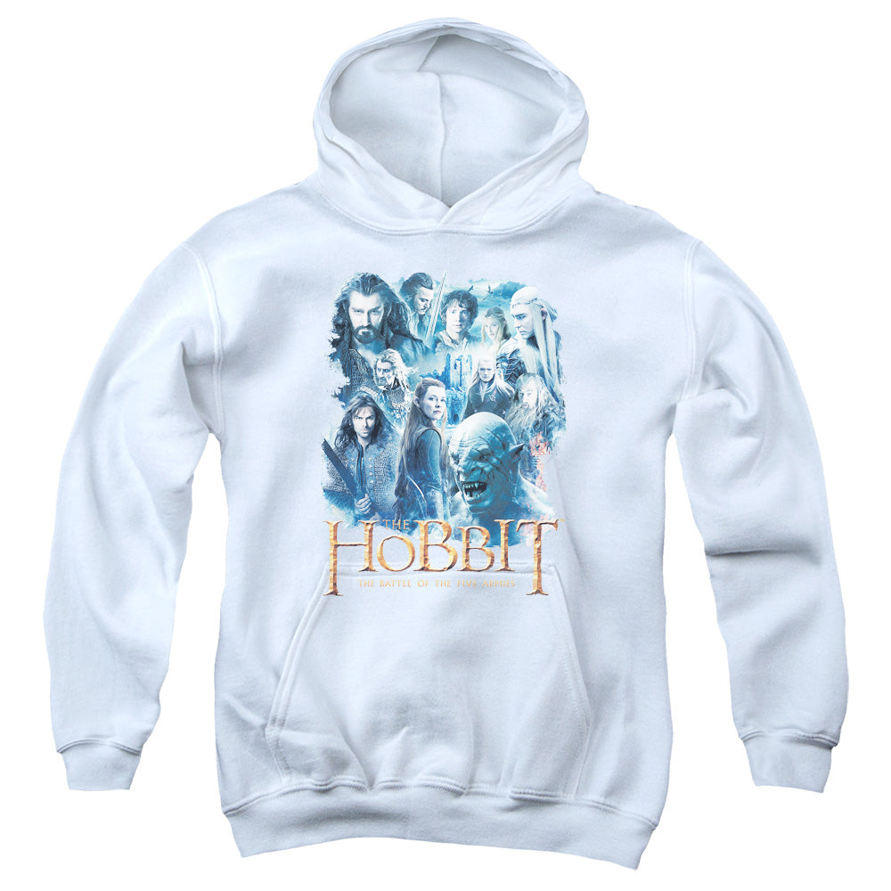 AN OFFCIALLY LICENSED HOBBIT MAIN CHARACTERS YOUTH HOODIE WHITE