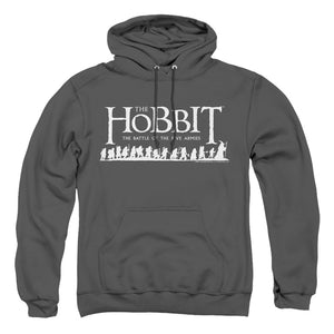 AN OFFCIALLY LICENSED HOBBIT WALKING LOGO ADULT UNISEX PULLOVER HOODIE CHARCOAL