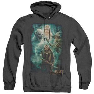 AN OFFCIALLY LICENSED HOBBIT ELRONDS CREW ADULT UNISEX HEATHER PULLOVER HOODIE BLACK