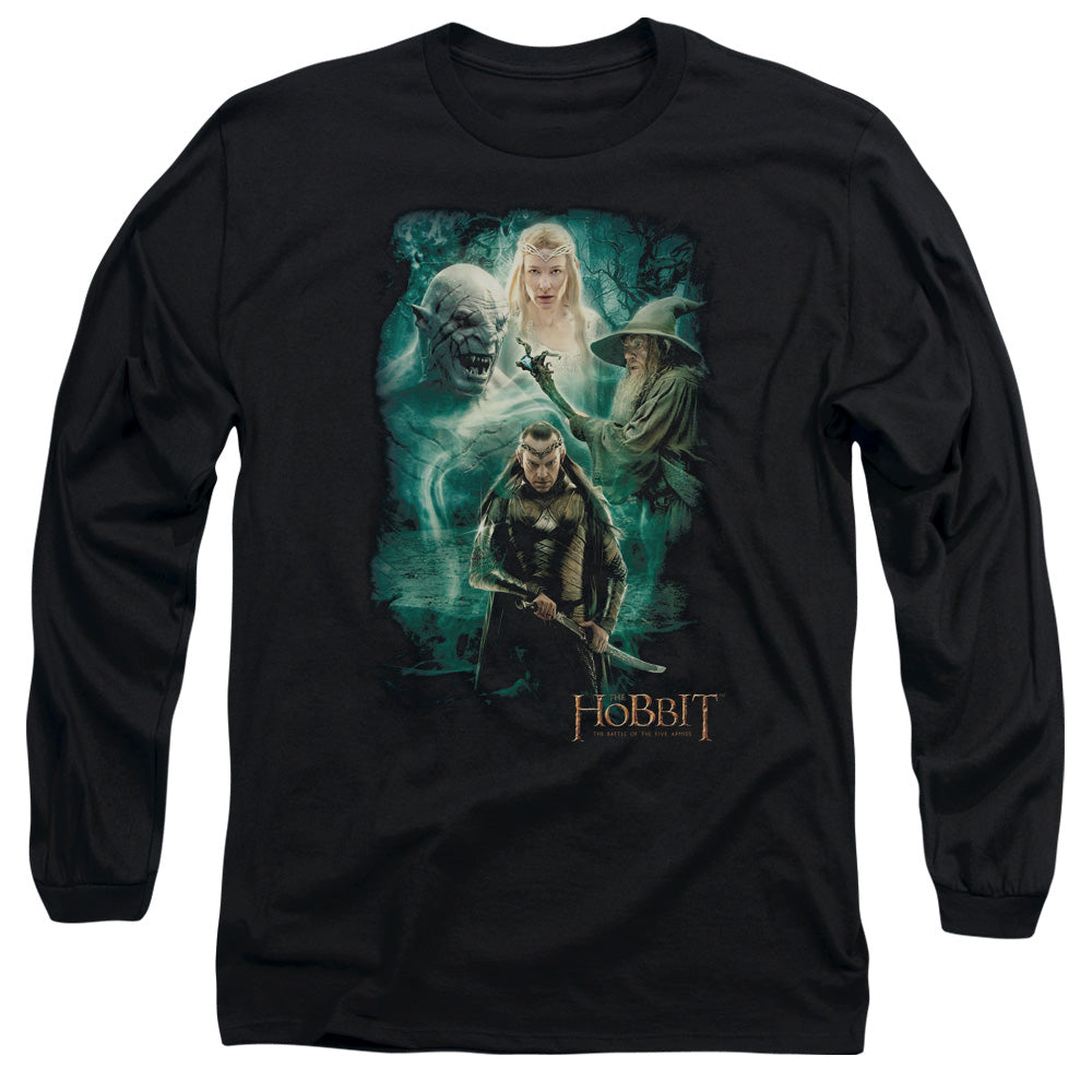 AN OFFCIALLY LICENSED HOBBIT ELRONDS CREW MEN'S LONG SLEEVE T-SHIRT BLACK