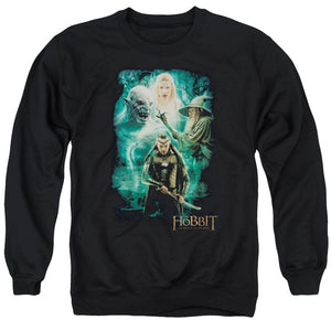 AN OFFCIALLY LICENSED HOBBIT ELRONDS CREW ADULT UNISEX CREWNECK SWEATSHIRT BLACK