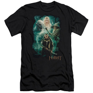 AN OFFCIALLY LICENSED HOBBIT ELRONDS CREW MEN'S PREMIUM SLIM FIT T-SHIRT BLACK