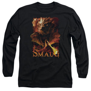 AN OFFCIALLY LICENSED HOBBIT SMOLDER MEN'S LONG SLEEVE T-SHIRT BLACK