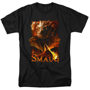 AN OFFCIALLY LICENSED HOBBIT SMOLDER MEN'S REGULAR FIT T-SHIRT BLACK