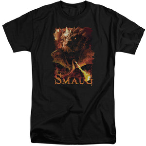 AN OFFCIALLY LICENSED HOBBIT SMOLDER MEN'S TALL FIT T-SHIRT BLACK