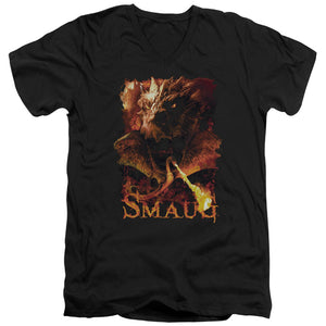 AN OFFCIALLY LICENSED HOBBIT SMOLDER MEN'S V-NECK T-SHIRT BLACK