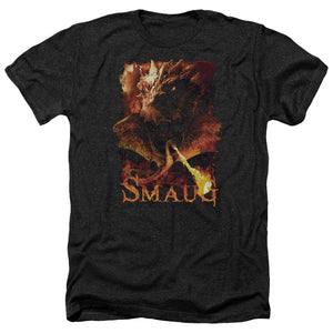 AN OFFCIALLY LICENSED HOBBIT SMOLDER MEN'S HEATHER T-SHIRT CHARCOAL