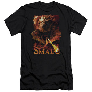 AN OFFCIALLY LICENSED HOBBIT SMOLDER MEN'S PREMIUM SLIM FIT T-SHIRT BLACK