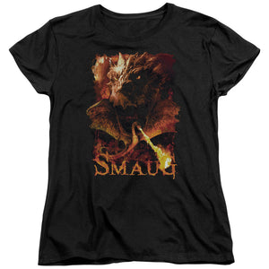 AN OFFCIALLY LICENSED HOBBIT SMOLDER WOMEN'S REGULAR FIT T-SHIRT BLACK