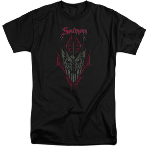 AN OFFCIALLY LICENSED HOBBIT EVILS HELM MEN'S TALL FIT T-SHIRT BLACK