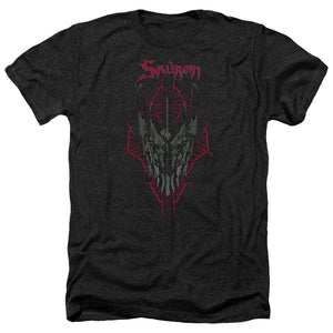 AN OFFCIALLY LICENSED HOBBIT EVILS HELM MEN'S HEATHER T-SHIRT CHARCOAL