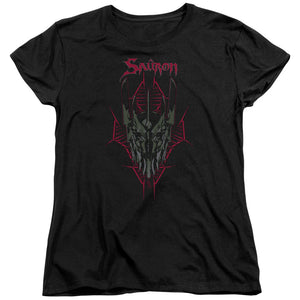 AN OFFCIALLY LICENSED HOBBIT EVILS HELM WOMEN'S REGULAR FIT T-SHIRT BLACK