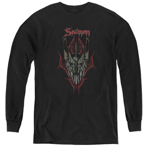 AN OFFCIALLY LICENSED HOBBIT EVILS HELM YOUTH LONG SLEEVE T-SHIRT BLACK