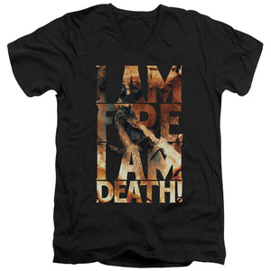 AN OFFCIALLY LICENSED HOBBIT I AM FIRE MEN'S V-NECK T-SHIRT BLACK