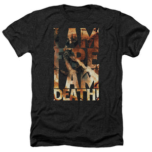 AN OFFCIALLY LICENSED HOBBIT I AM FIRE MEN'S HEATHER T-SHIRT CHARCOAL