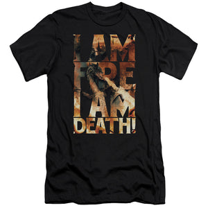 AN OFFCIALLY LICENSED HOBBIT I AM FIRE MEN'S PREMIUM SLIM FIT T-SHIRT BLACK