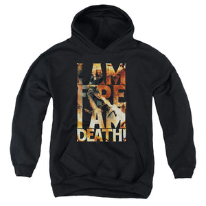 AN OFFCIALLY LICENSED HOBBIT I AM FIRE YOUTH HOODIE BLACK
