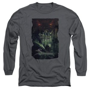 AN OFFCIALLY LICENSED HOBBIT TAUNT MEN'S LONG SLEEVE T-SHIRT CHARCOAL
