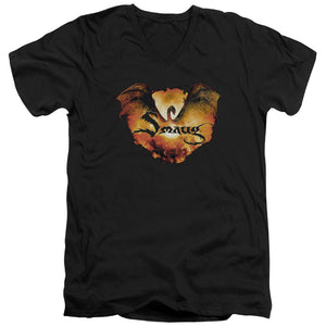 AN OFFCIALLY LICENSED HOBBIT REIGN IN FLAME MEN'S V-NECK T-SHIRT BLACK