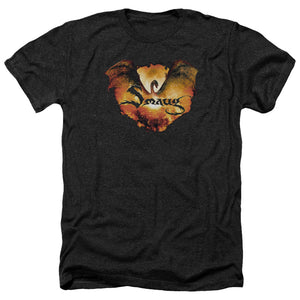 AN OFFCIALLY LICENSED HOBBIT REIGN IN FLAME MEN'S HEATHER T-SHIRT CHARCOAL