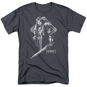 AN OFFCIALLY LICENSED HOBBIT KING THORIN MEN'S REGULAR FIT T-SHIRT CHARCOAL