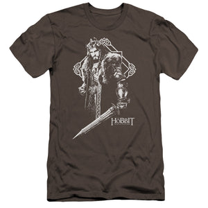AN OFFCIALLY LICENSED HOBBIT KING THORIN MEN'S PREMIUM SLIM FIT T-SHIRT CHARCOAL