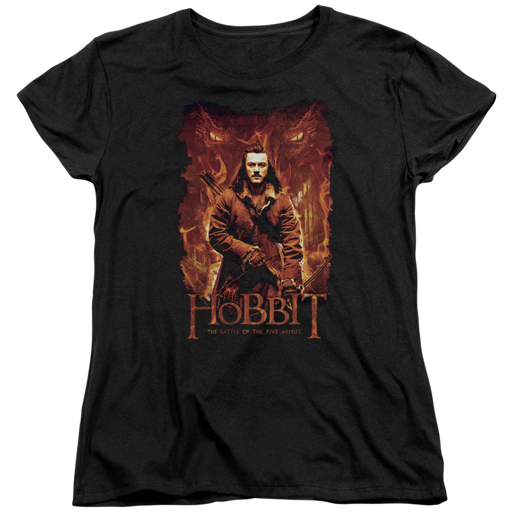 AN OFFCIALLY LICENSED HOBBIT FATES WOMEN'S REGULAR FIT T-SHIRT BLACK