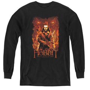 AN OFFCIALLY LICENSED HOBBIT FATES YOUTH LONG SLEEVE T-SHIRT BLACK
