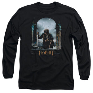 AN OFFCIALLY LICENSED HOBBIT BILBO POSTER MEN'S LONG SLEEVE T-SHIRT BLACK