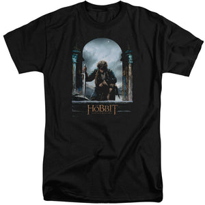 AN OFFCIALLY LICENSED HOBBIT BILBO POSTER MEN'S TALL FIT T-SHIRT BLACK