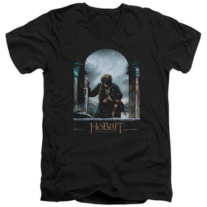 AN OFFCIALLY LICENSED HOBBIT BILBO POSTER MEN'S V-NECK T-SHIRT BLACK