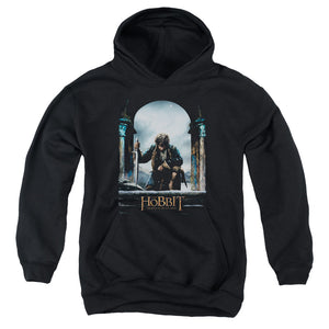 AN OFFCIALLY LICENSED HOBBIT BILBO POSTER YOUTH HOODIE BLACK