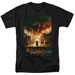 AN OFFCIALLY LICENSED HOBBIT SMAUG POSTER MEN'S REGULAR FIT T-SHIRT BLACK