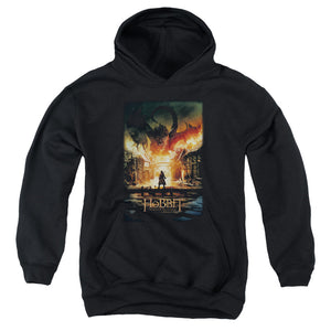 AN OFFCIALLY LICENSED HOBBIT SMAUG POSTER YOUTH HOODIE BLACK