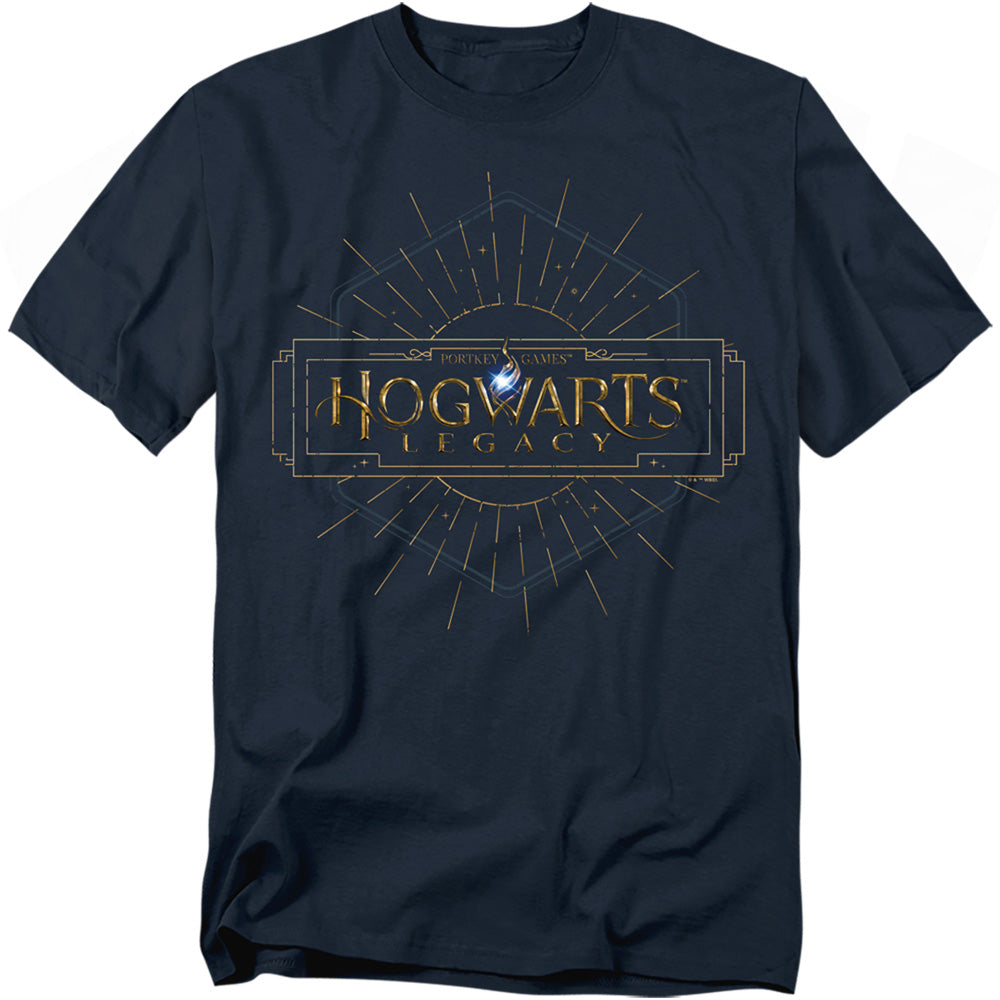 AN OFFCIALLY LICENSED HOGWARTS LEGACY FULL COLOR LOGO MEN'S REGULAR FIT T-SHIRT BLACK