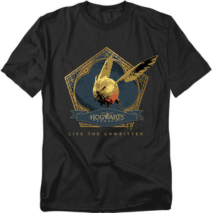 AN OFFCIALLY LICENSED HOGWARTS LEGACY GOLDEN SNIDGET MEN'S REGULAR FIT T-SHIRT BLACK