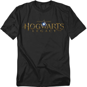 AN OFFCIALLY LICENSED HOGWARTS LEGACY LOGO MEN'S REGULAR FIT T-SHIRT BLACK